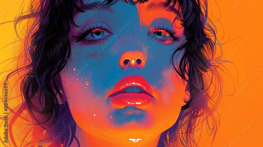 anime portrait art, a contemporary poster featuring a close-up anime-style portrait of a young woman anime portrait art, a contemporary poster featuring a close-up anime-style portrait of a young woman