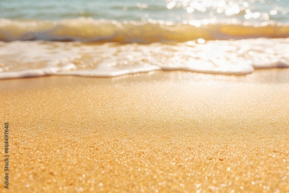 Sunny beach, shimmering sand in the foreground Sunny beach, shimmering sand in the foreground