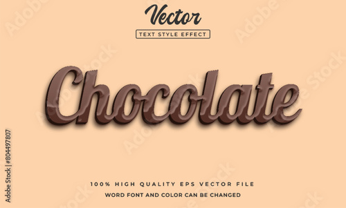 editable chocolate text 3d style effect