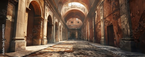 A long, narrow street in an ancient city