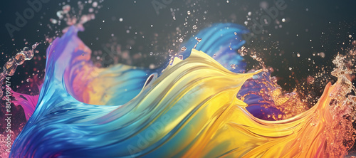 colorful watercolor ink splashes  paint 391