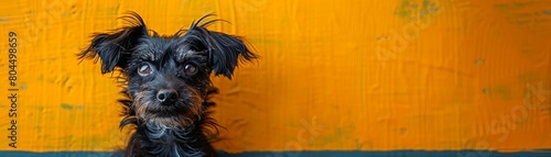 Vibrant portrait of a fancy wellgroomed pet dog on a clear background perfect for advertisements with ample space for text photo