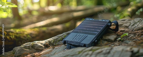 Take your power with you wherever you go with this rugged, waterproof solar charger. Perfect for camping, hiking, or any outdoor adventure. photo