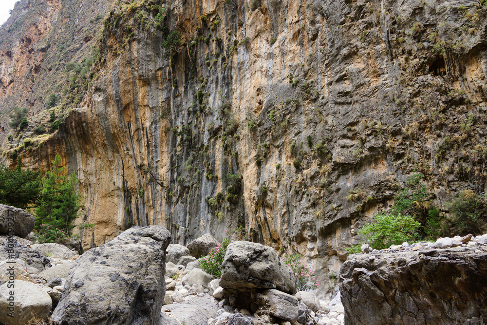 The Samaria Gorge is a National Park of Greece since 1962 on the island of Crete.