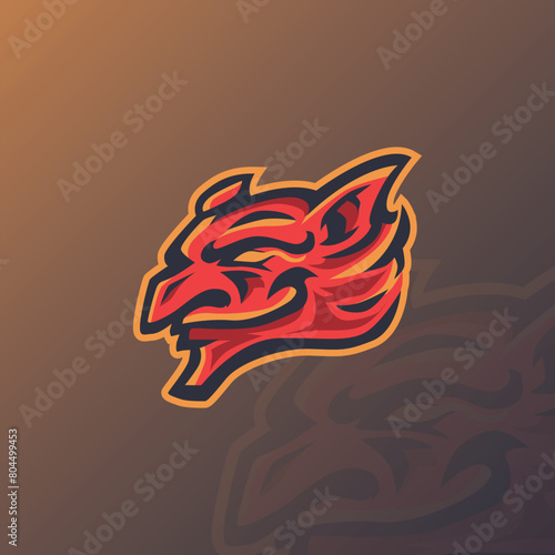 devil mascot esport logo design