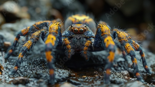 A new species of spider found in a remote cave, adding to the biodiversity of the ecosystem. Photorealistic. HD.