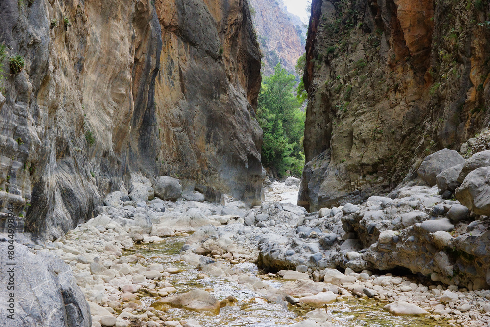 The Samaria Gorge is a National Park of Greece since 1962 on the island of Crete. The Samaria Gorge is a National Park of Greece since 1962 on the island of Crete.