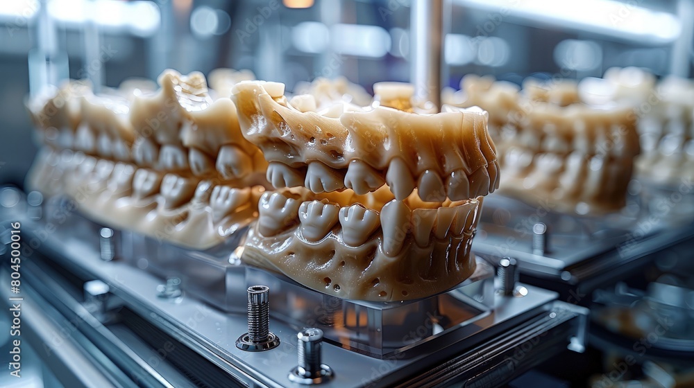 Additive technologies in dental industry crafting precise oral fixtures. Photorealistic. HD. Additive technologies in dental industry crafting precise oral fixtures. Photorealistic. HD.