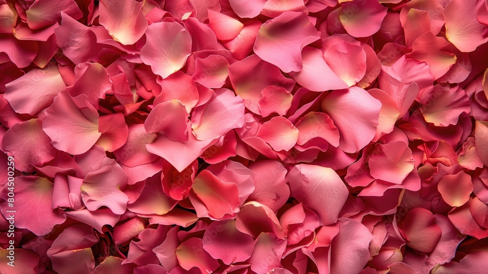 Close-up of scattered pink rose petals. Close-up of scattered pink rose petals.