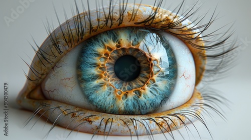 Anatomical diagram of the human eye used during an optometry lecture. Photorealistic. HD. photo