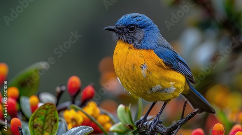 Birding in the cloud forests of Ecuador, diverse ecosystems, conservation focus, guided hikes. Photorealistic. HD.