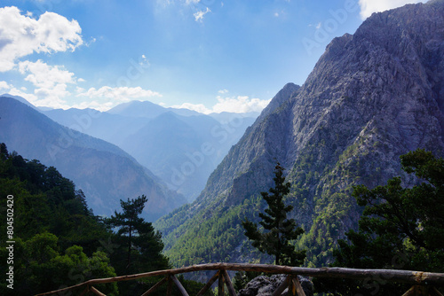 The Samaria Gorge is a National Park of Greece since 1962 on the island of Crete. photo