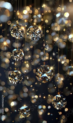 Whimsical arrangement of diamond clusters, reminiscent of a starry sky , Banner Image For Website