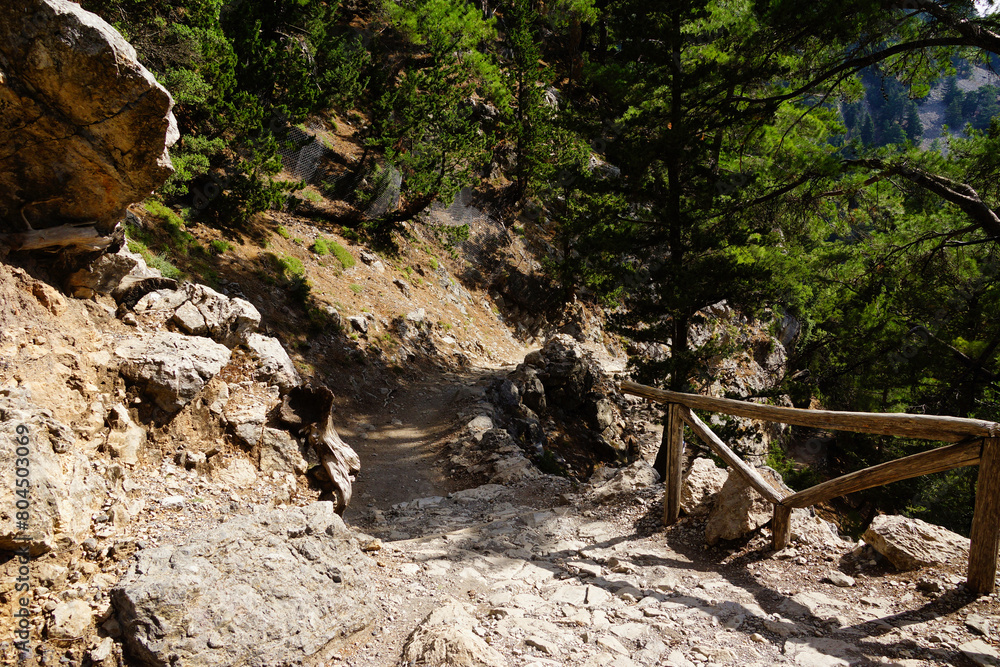 Obraz premium The Samaria Gorge is a National Park of Greece since 1962 on the island of Crete.