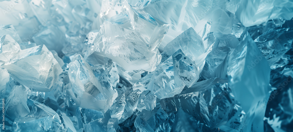 Top view of the texture of crystalline ice formations clinging to the jagged edges of a glacier Top view of the texture of crystalline ice formations clinging to the jagged edges of a glacier