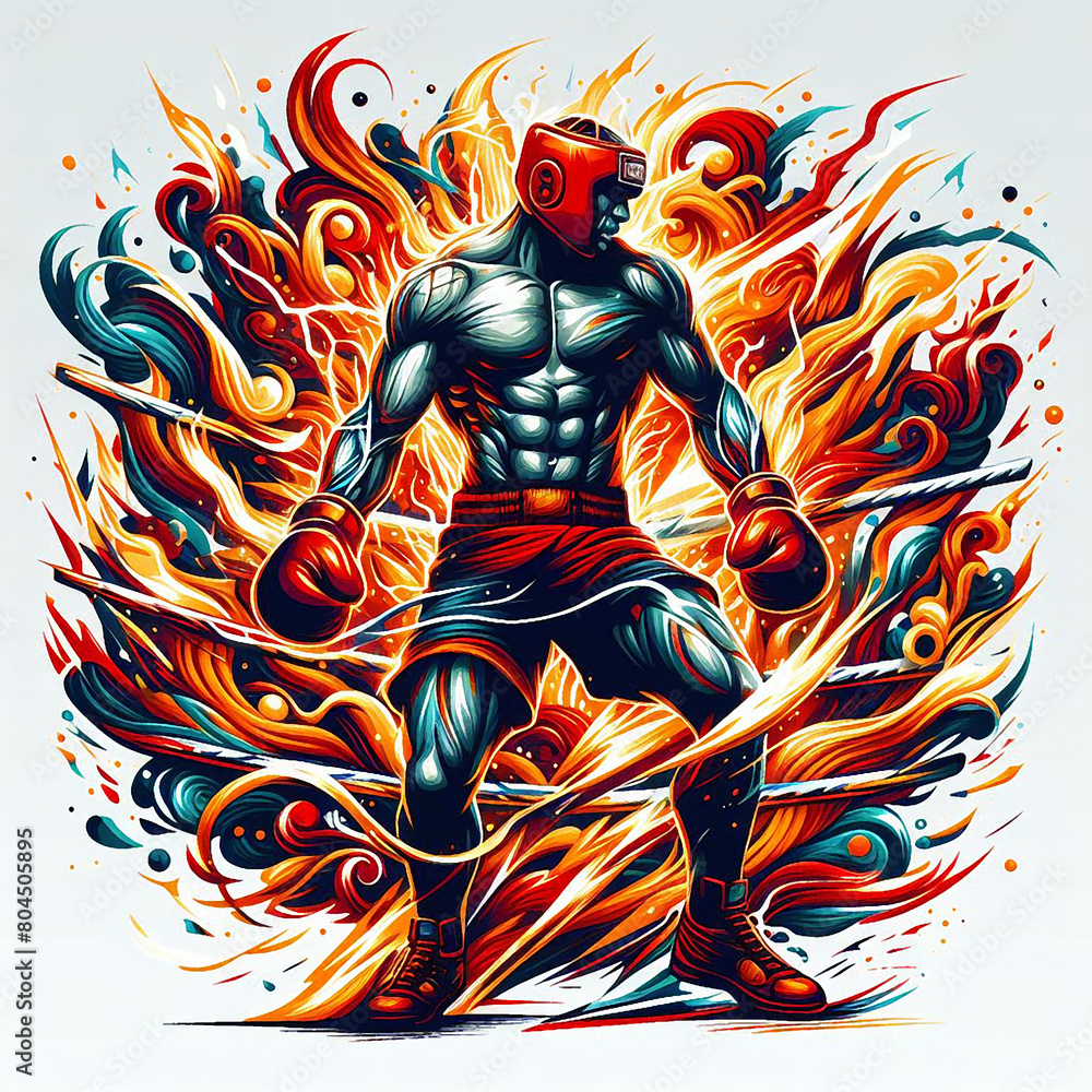 Colorful fighter character illustration Colorful fighter character illustration