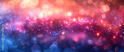 Abstract background with glowing bokeh lights and glitter. Created with Ai