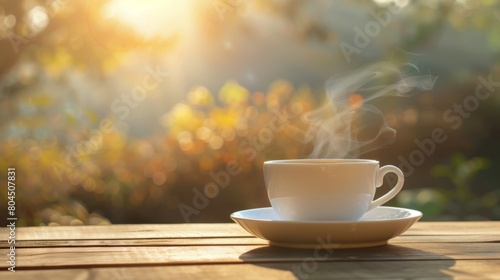 A Steaming Cup at Sunrise