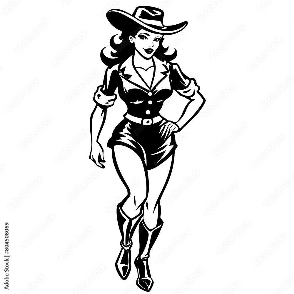 trendy-pretty-vintage-pin-up-style-cowgirl-happily