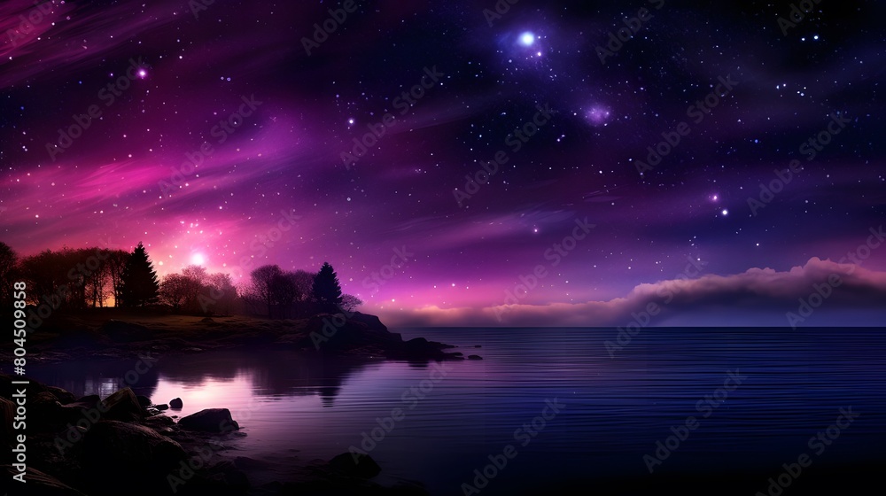 Fototapeta premium aurora over the lake