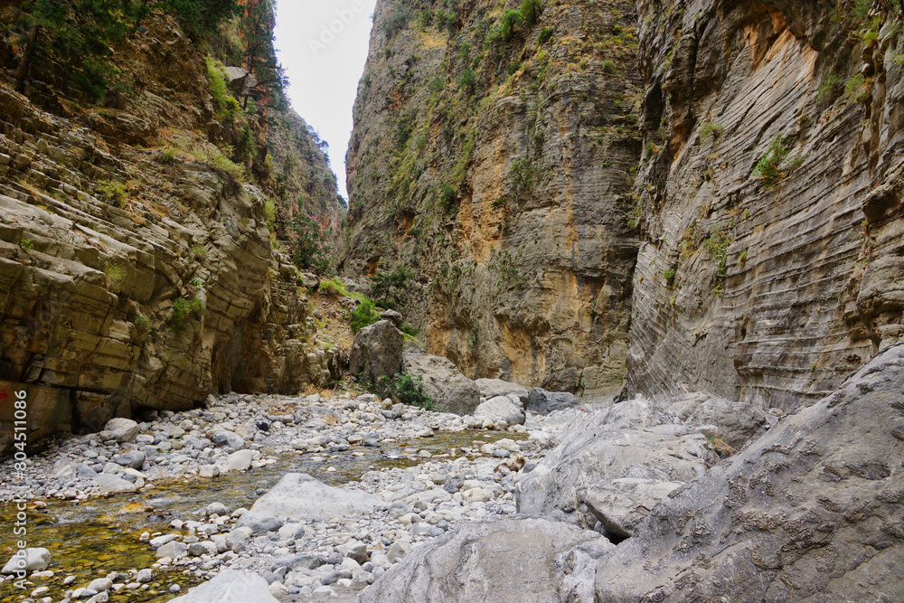 The Samaria Gorge is a National Park of Greece since 1962 on the island of Crete.