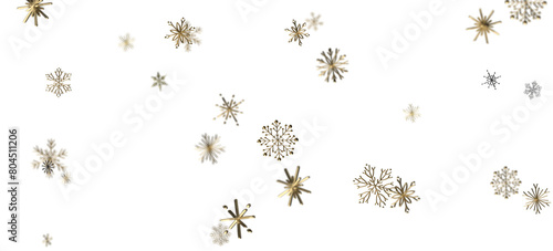 Winter Snow Symphony: Captivating 3D Illustration of Descending Snowflakes for Christmas