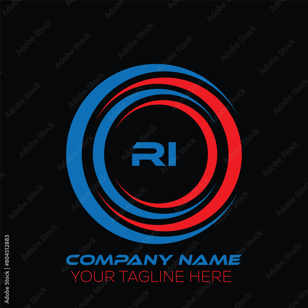 RI letter logo creative design. RI unique design. RI letter logo design on black background. RI letter logo creative design. RI unique design. RI letter logo design on black background.