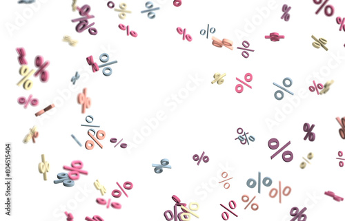 percent shopping digital in 3d. background