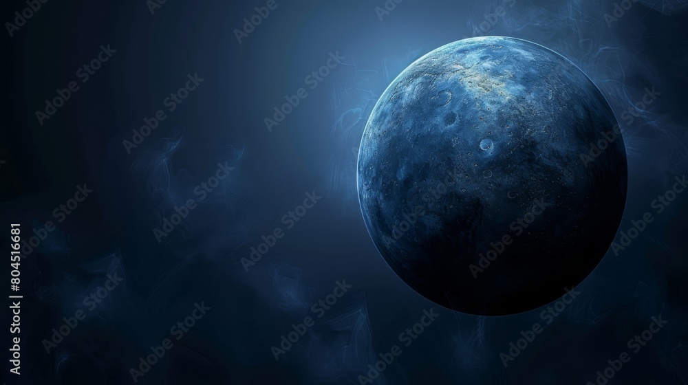   An artist's depiction of a planet in deep space emitting smoke and featuring a radiant light source behind it