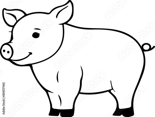 Swine vector, farm animal design of pig silhouette