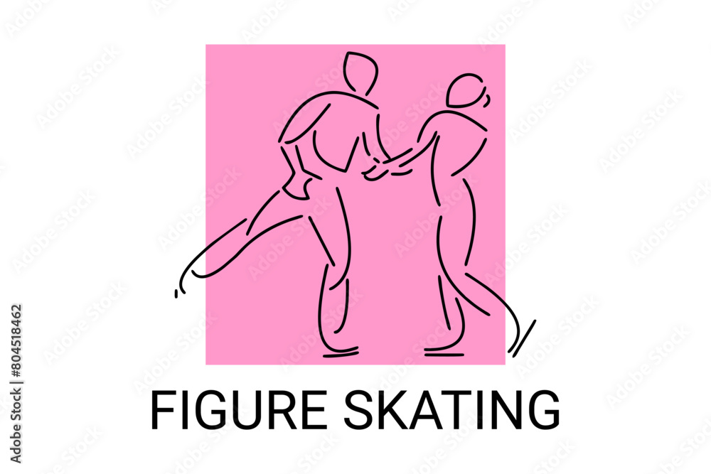 Figure skating vector line icon. dance, practice Figure skating. sport dance pictogram illustration. Figure skating vector line icon. dance, practice Figure skating. sport dance pictogram illustration.