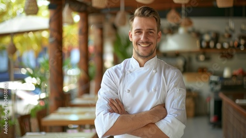 A Confident Smiling Male Chef photo