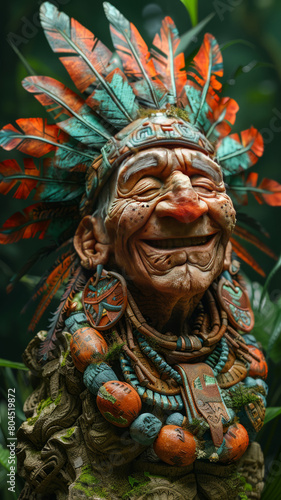 a man from mayan civilaization laughing .generative ai © Krisana