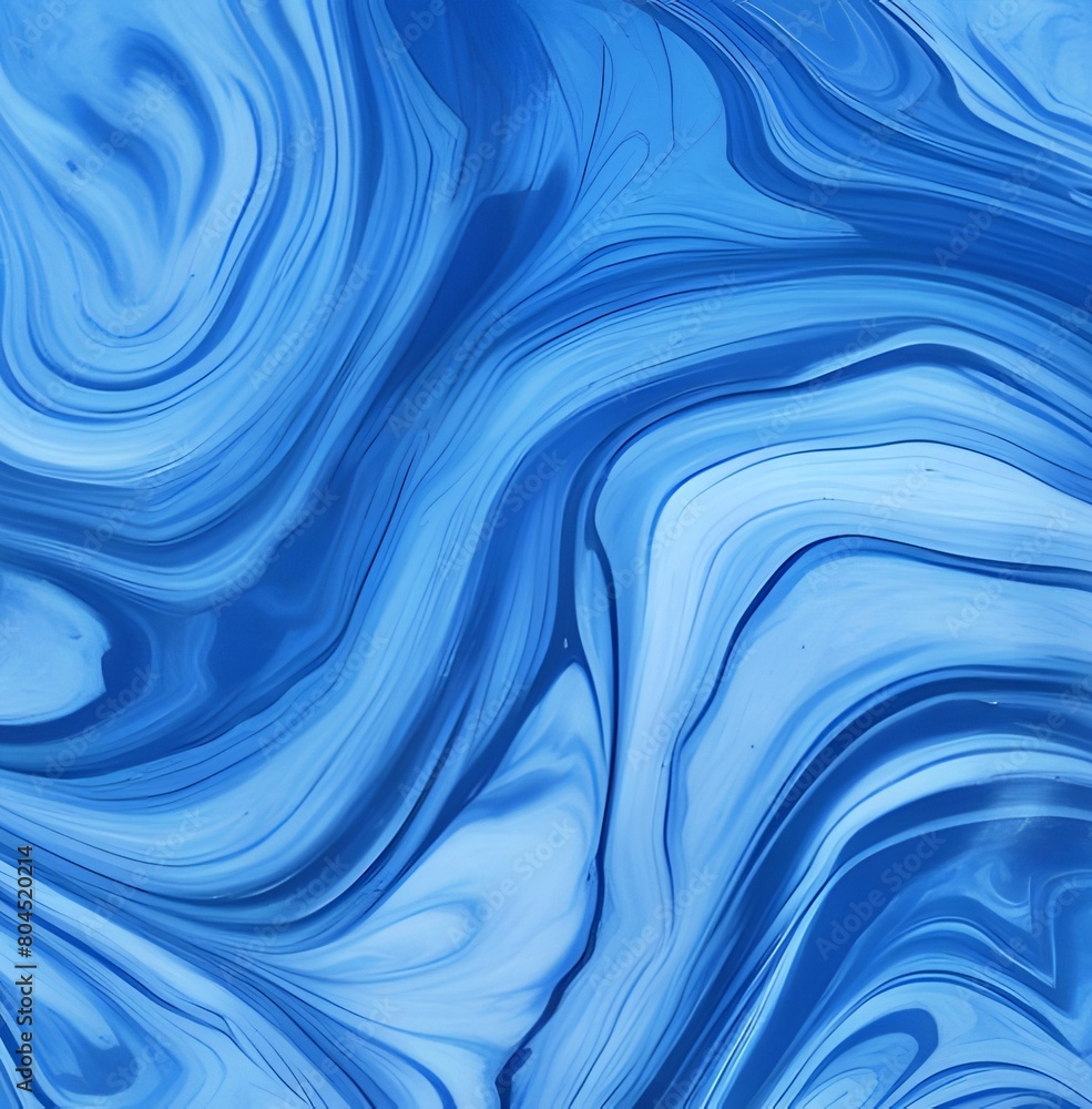 Fototapeta premium Marbled blue abstract background. A dynamic and fluid composition featuring intricate liquid marble patterns