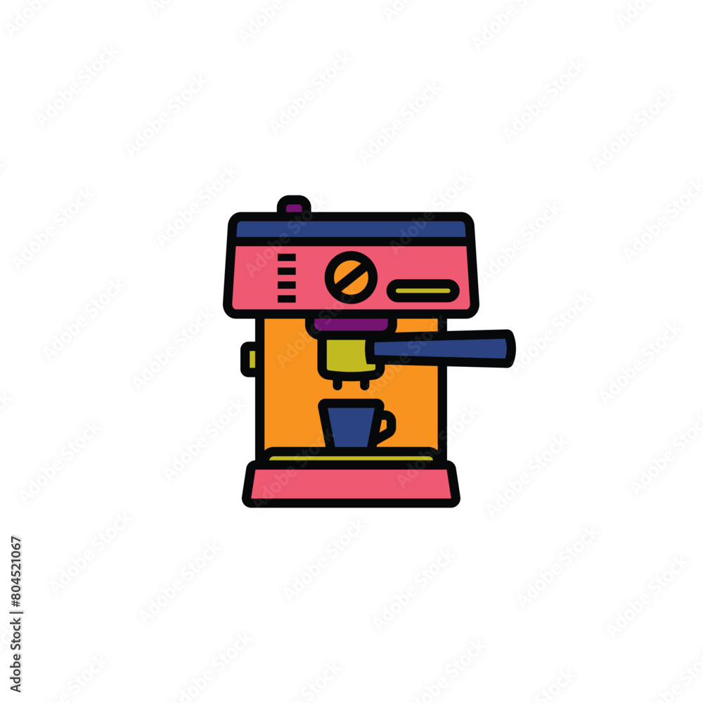 Original vector illustration. The contour icon of the coffee machine. Original vector illustration. The contour icon of the coffee machine.