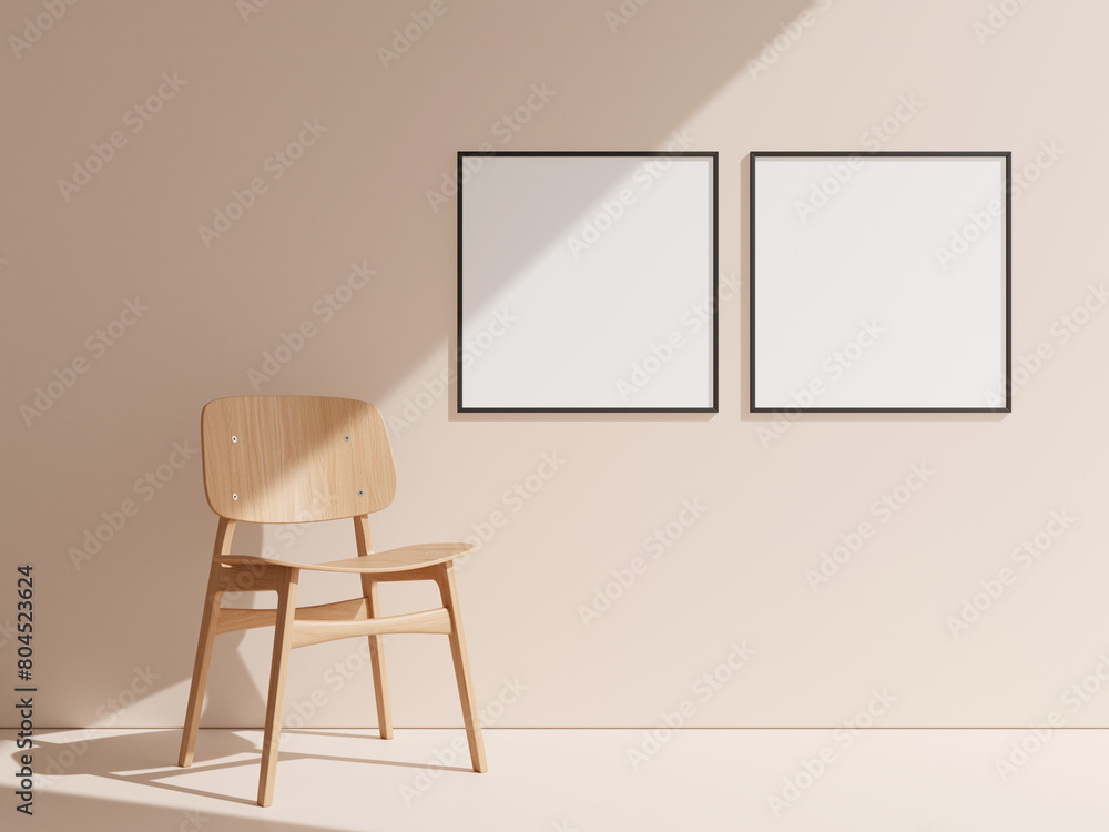 Thin frame mockup for art and quotes hanging on the wall. Thin frame mockup for art and quotes hanging on the wall.