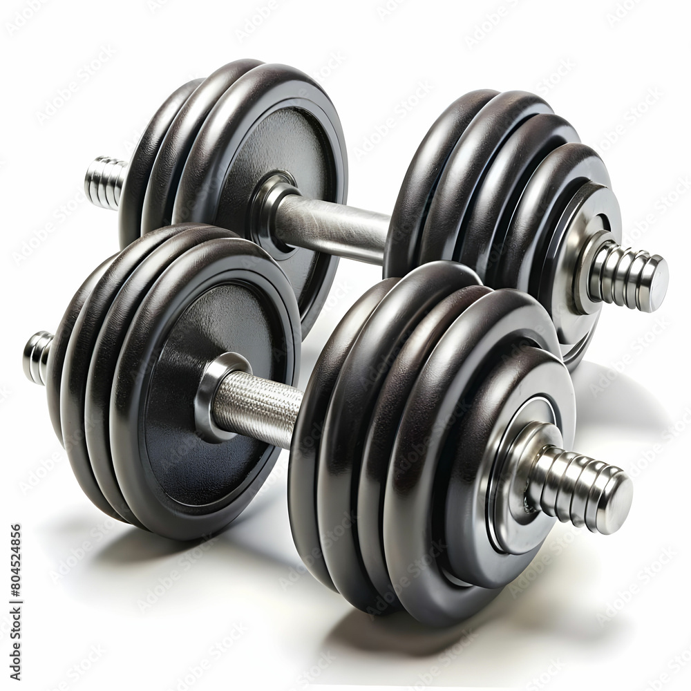 Naklejka premium big dumbbells over white