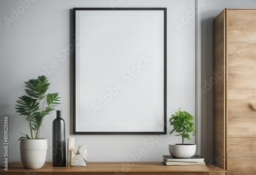 interior background render 3d poster frame Mockup illustration