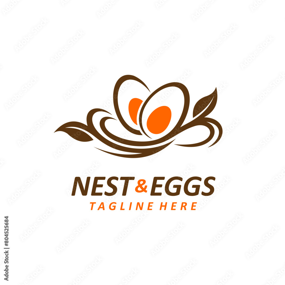 Nest logo with eggs concept Nest logo with eggs concept