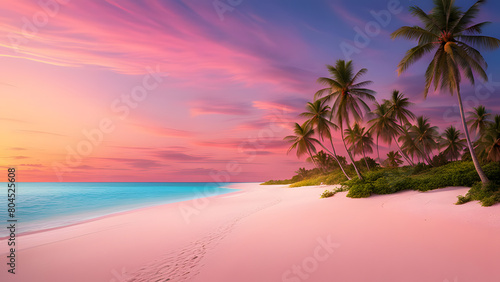 Summer Vacation Background with Beach  Sand  and Dusk. Perfect for  Travel Agencies  Vacation Promotions  Beach-themed Designs.