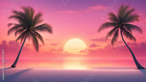 Summer Vacation Background with Beach  Sand  and Dusk. Perfect for  Travel Agencies  Vacation Promotions  Beach-themed Designs.