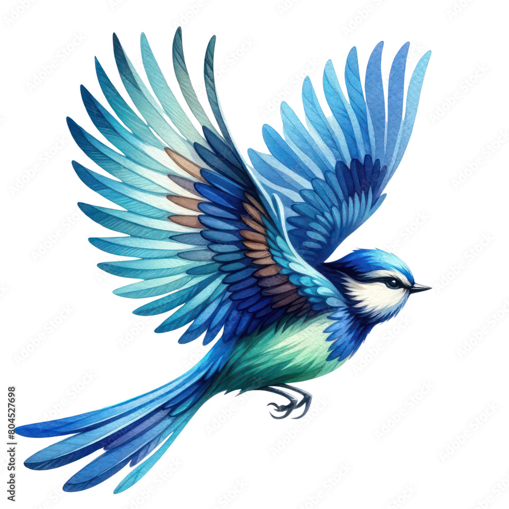 Obraz premium A bluebird withwoGuang getaYu batakiwoshiteimasu. 