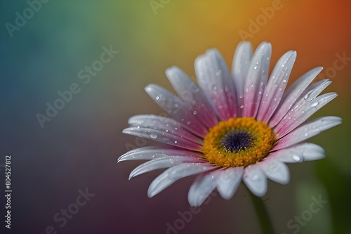 Rainbow Daisy  Beautiful Background  Macro Flower Photography Generative AI 
