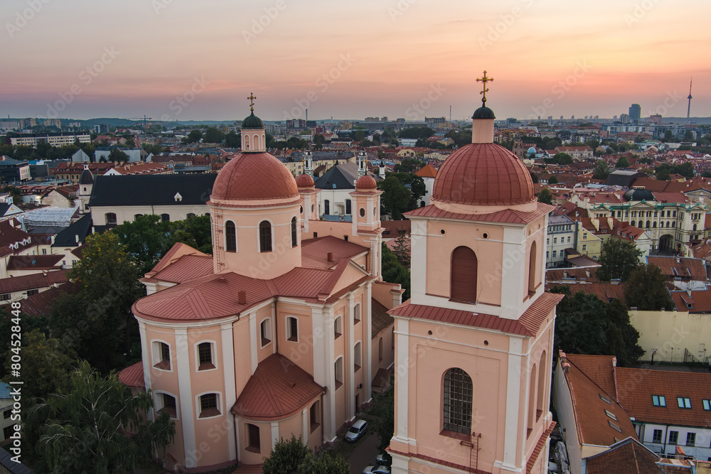 Aerial view of the Orthodox Church of the Holy Spirit in Vilnius Old Town, serving as headquarters of the Russian Orthodox Diocese of Lithuania. Aerial view of the Orthodox Church of the Holy Spirit in Vilnius Old Town, serving as headquarters of the Russian Orthodox Diocese of Lithuania.