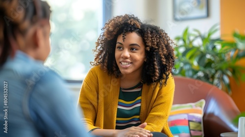Wallpaper Mural Student Seeking Guidance Discussing College Options and Academic Goals with a Counselor Torontodigital.ca
