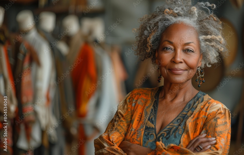 © FrankBoston - Smiling senior woman standing in her fashion design studio © FrankBoston - Smiling senior woman standing in her fashion design studio