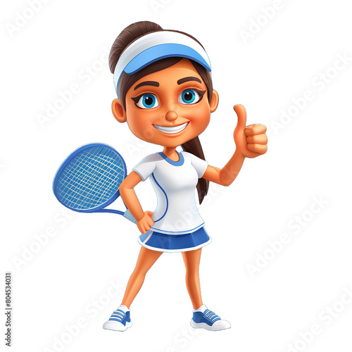 happy tennis player cartoon...