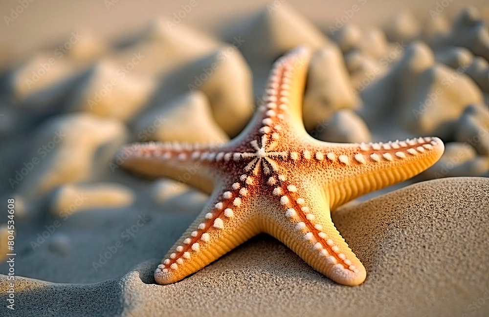 starfish on the beach in the sea. Generative AI, starfish on the beach in the sea. Generative AI,