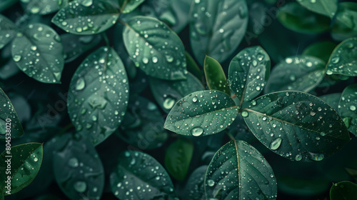 A lush green plant with droplets of water on its leaves