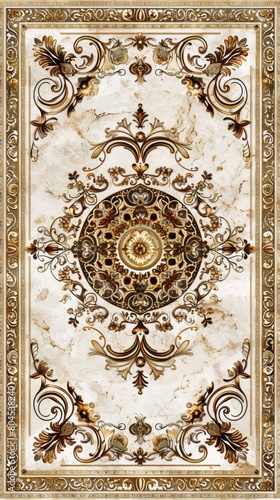 Lavish antique baroque, barocco ornate marble ceiling frame non linear reformation design. elaborate ceiling with intricate accents depicting classic elegance and architectural beauty